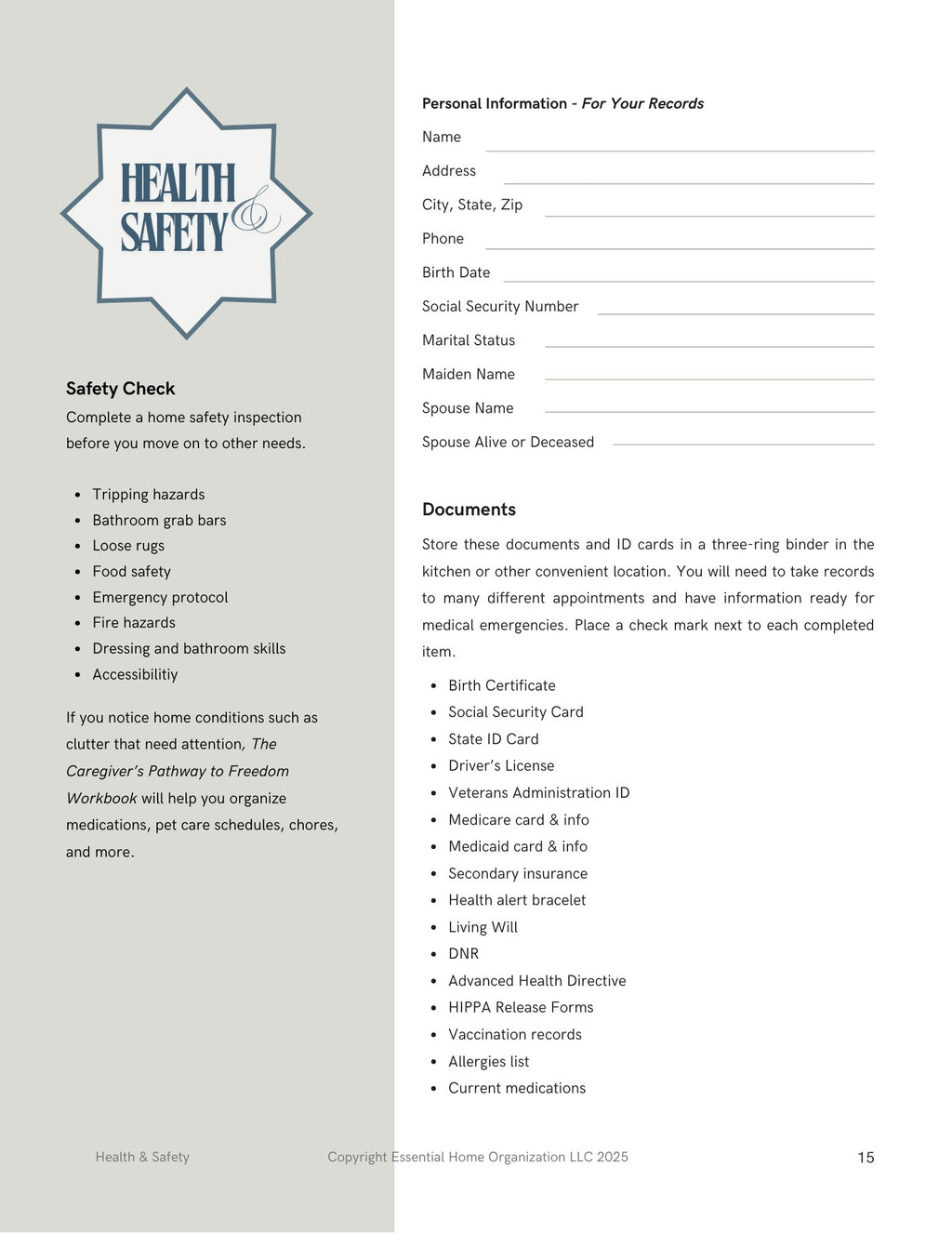 The Caregiver's Path to FREEDOM Eight Week Senior Program