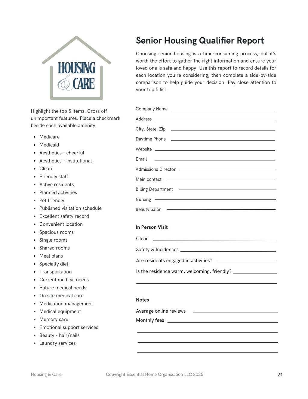 The Caregiver's Path to FREEDOM Eight Week Senior Program